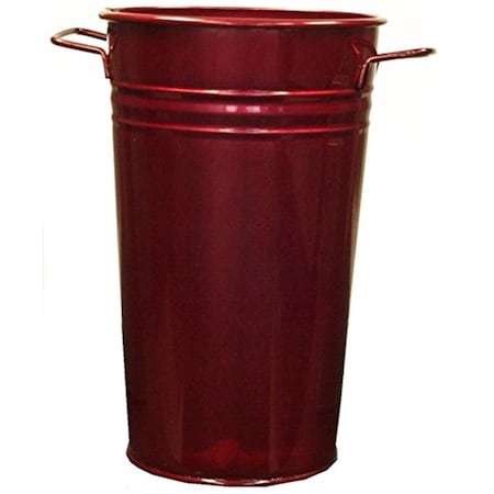 Esteras Tikar 7 in. dia. x 12 in. Enameled Galvanized Vase; Glazed Apple ES319040